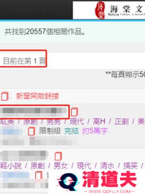 5 《海棠文学城》搜索小说方法