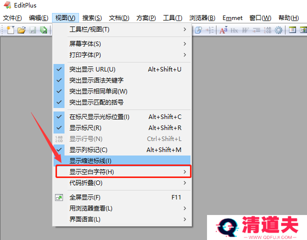 Editplus怎么显示空白字符